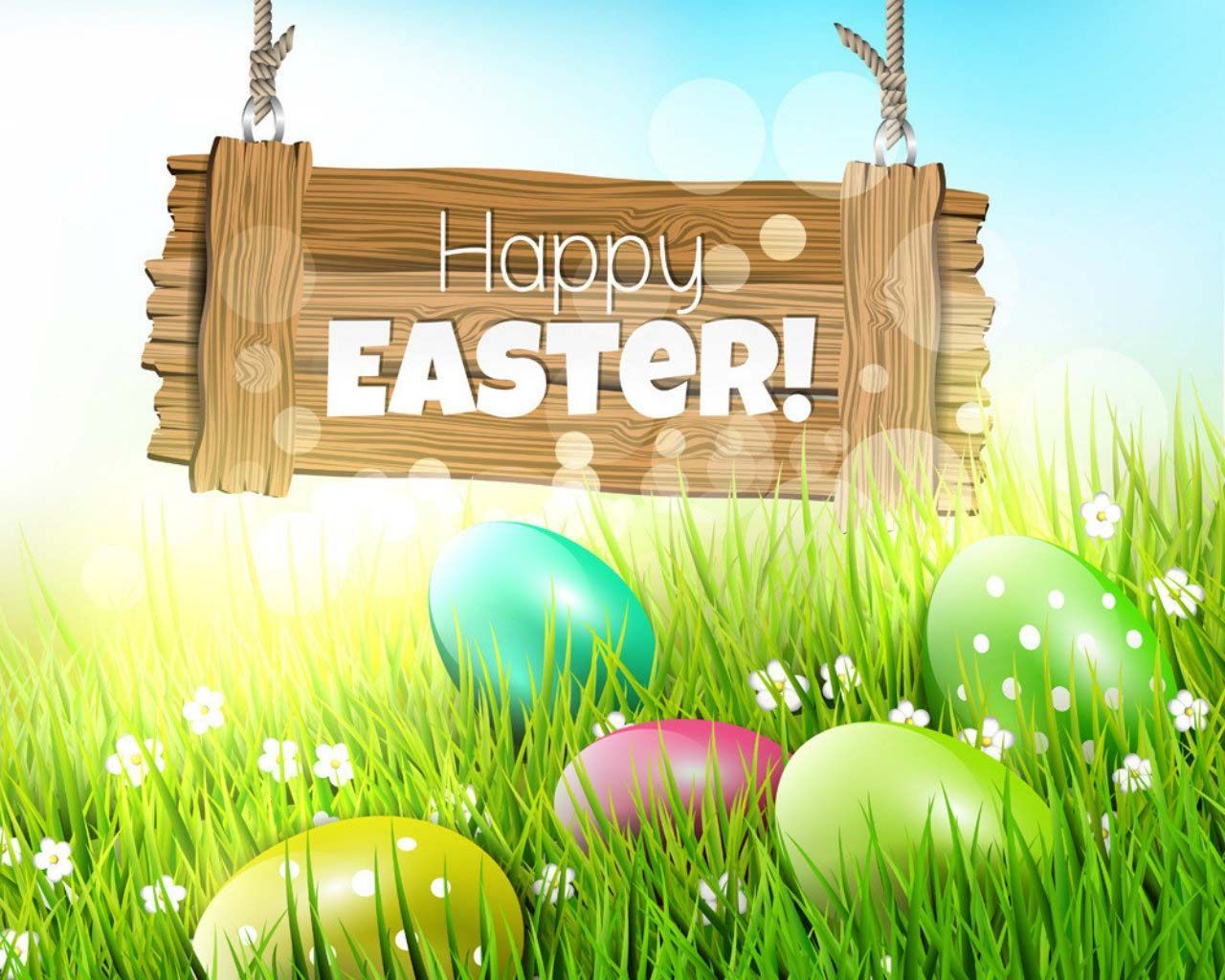Cartello Happy Easter con uova, 1280x1024 720p, PC