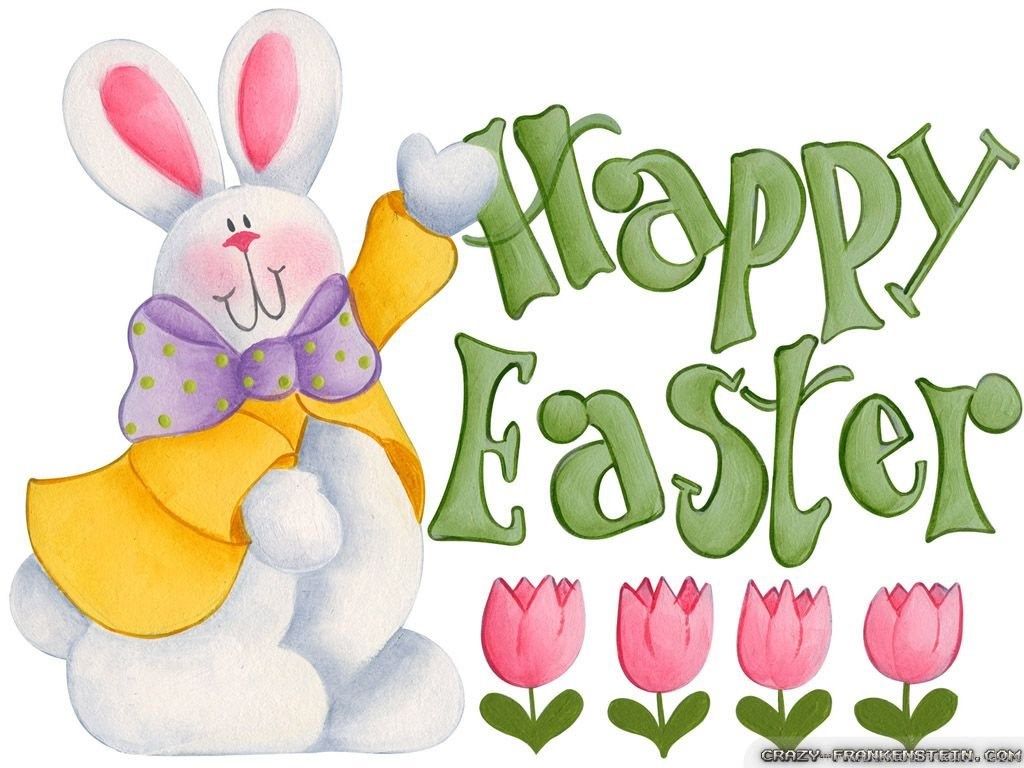 Coniglietto Pasqua con tulipani, 1024x768 HD, PC
