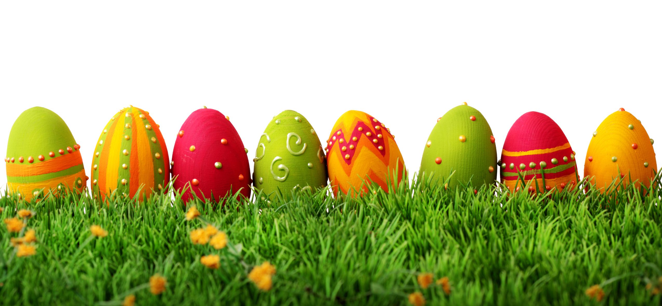 Uova di Pasqua colorate erba, 2549x1178 Hi-Res, Desktop