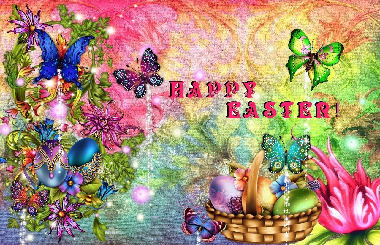 Farfalle e uova di Pasqua colorate, 1280x825 720p, Acer Nitro