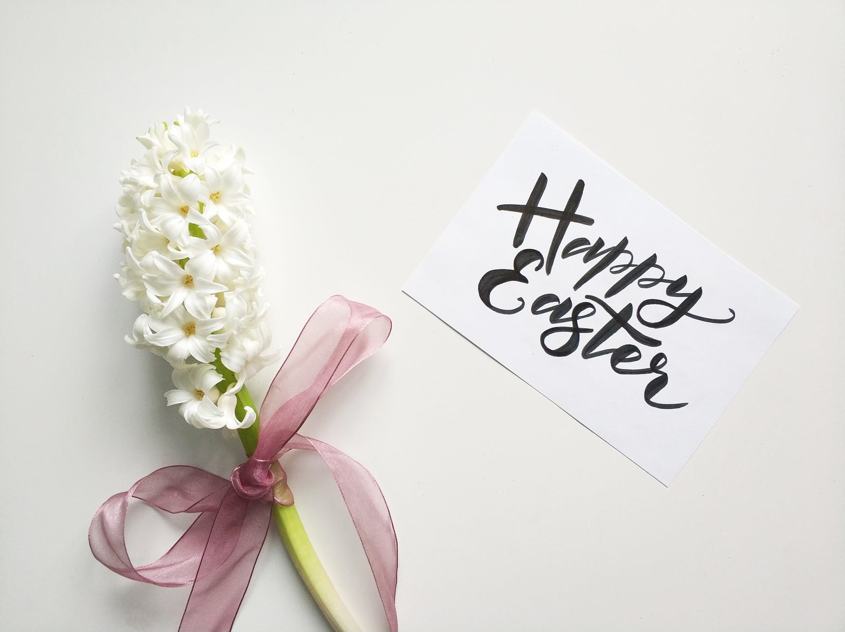 Fiore bianco con biglietto Happy Easter, 1738x1300 900p, PC Desktop