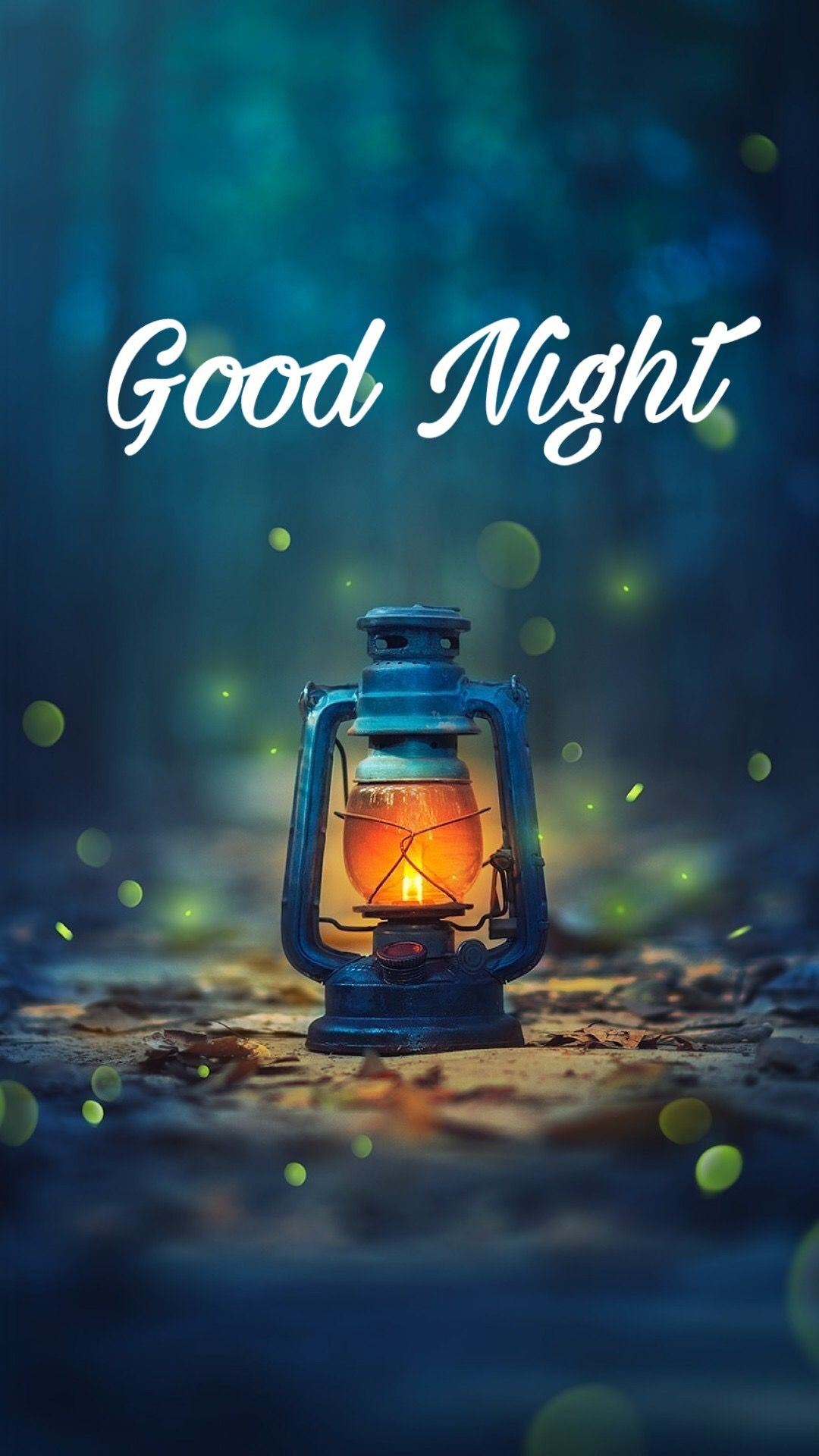 Lanterna accesa notte blu, 1080x1920 Verticale, Telefono