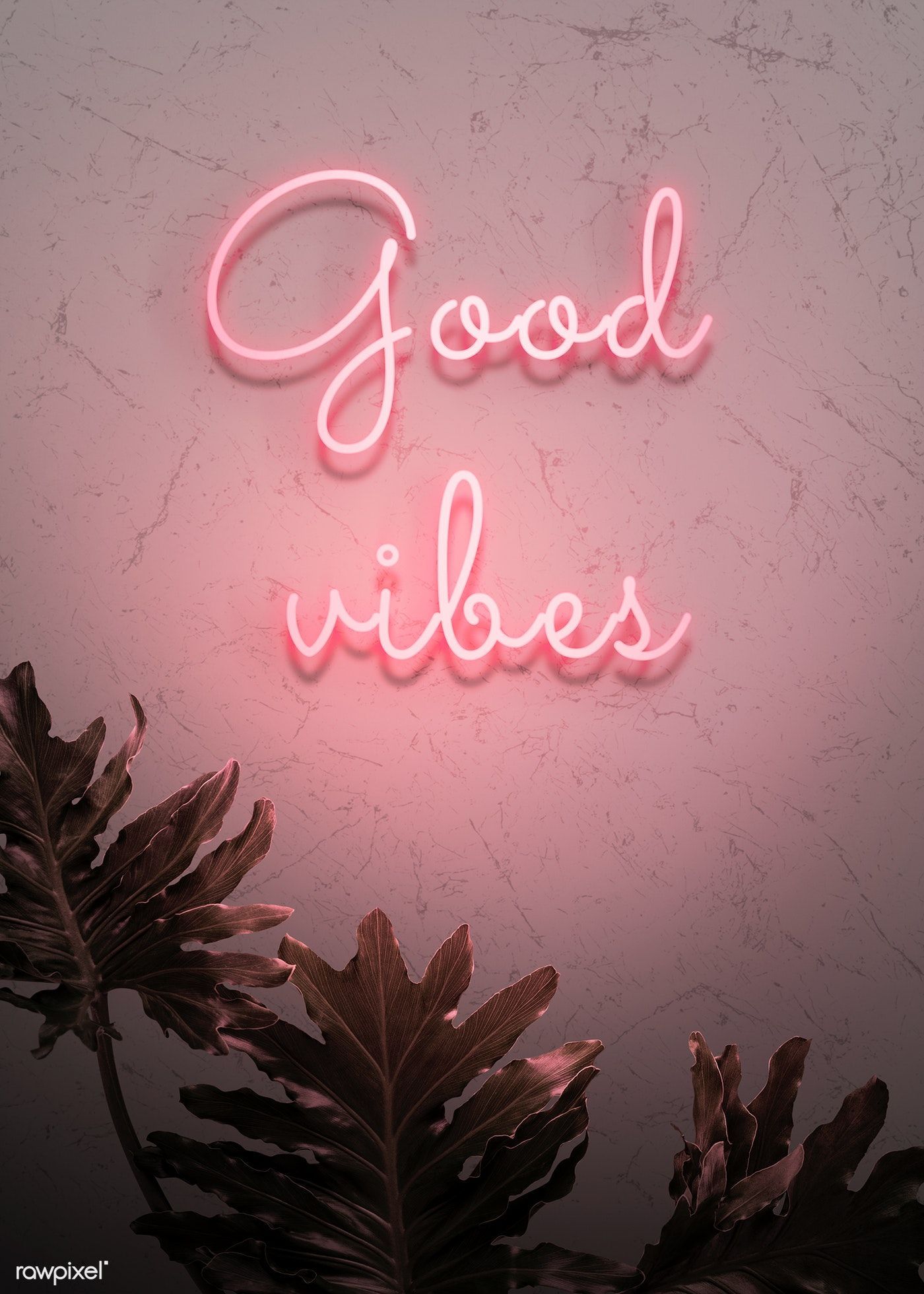 Insegna neon rosa Good Vibes, 1400x1960 Verticale, Telefono