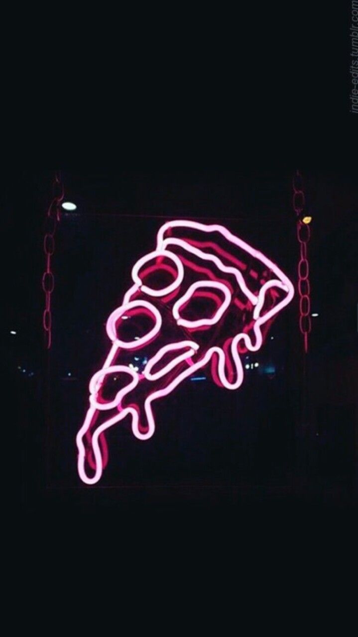Insegna neon fetta pizza, 719x1280 Verticale, Mobile