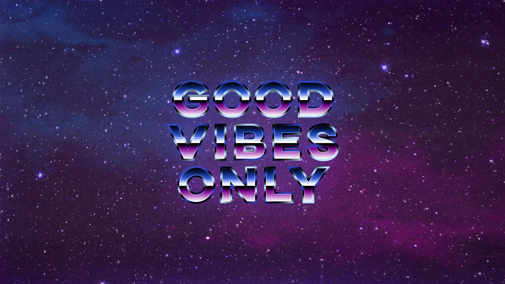 Scritta Good Vibes Only spazio, 1920x1080 Full HD, Laptop