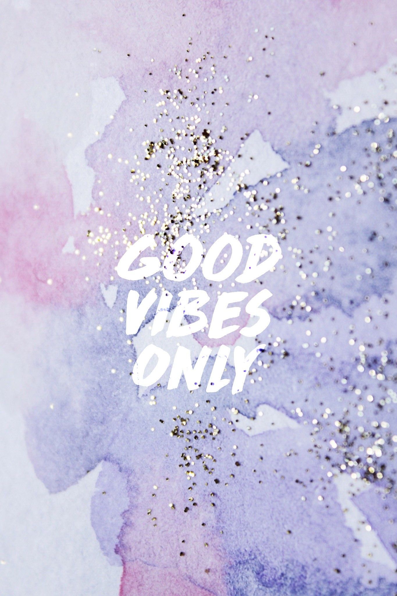 Good Vibes Only acquerello glitter, 1365x2048 Verticale, Telefono