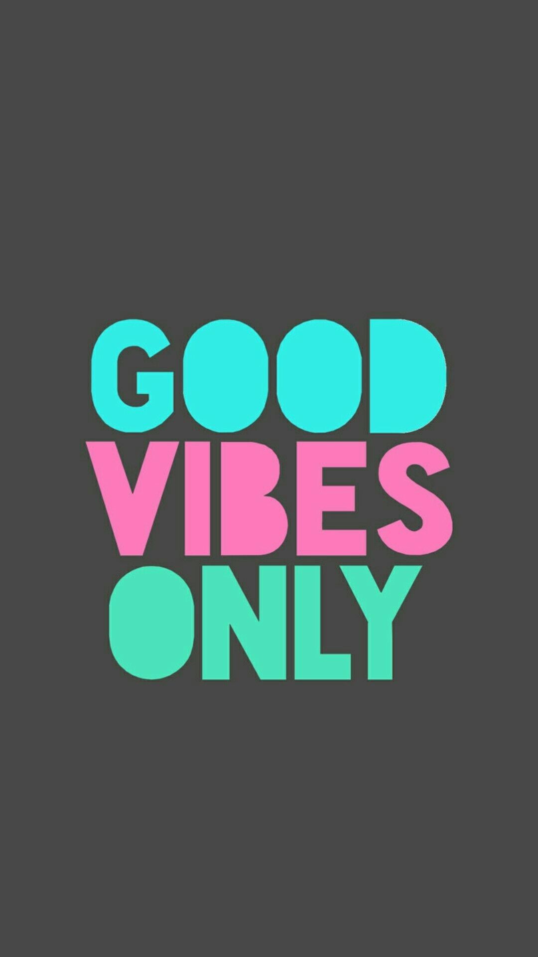 Scritta Good Vibes Only neon, 1080x1920 Verticale, Samsung Galaxy