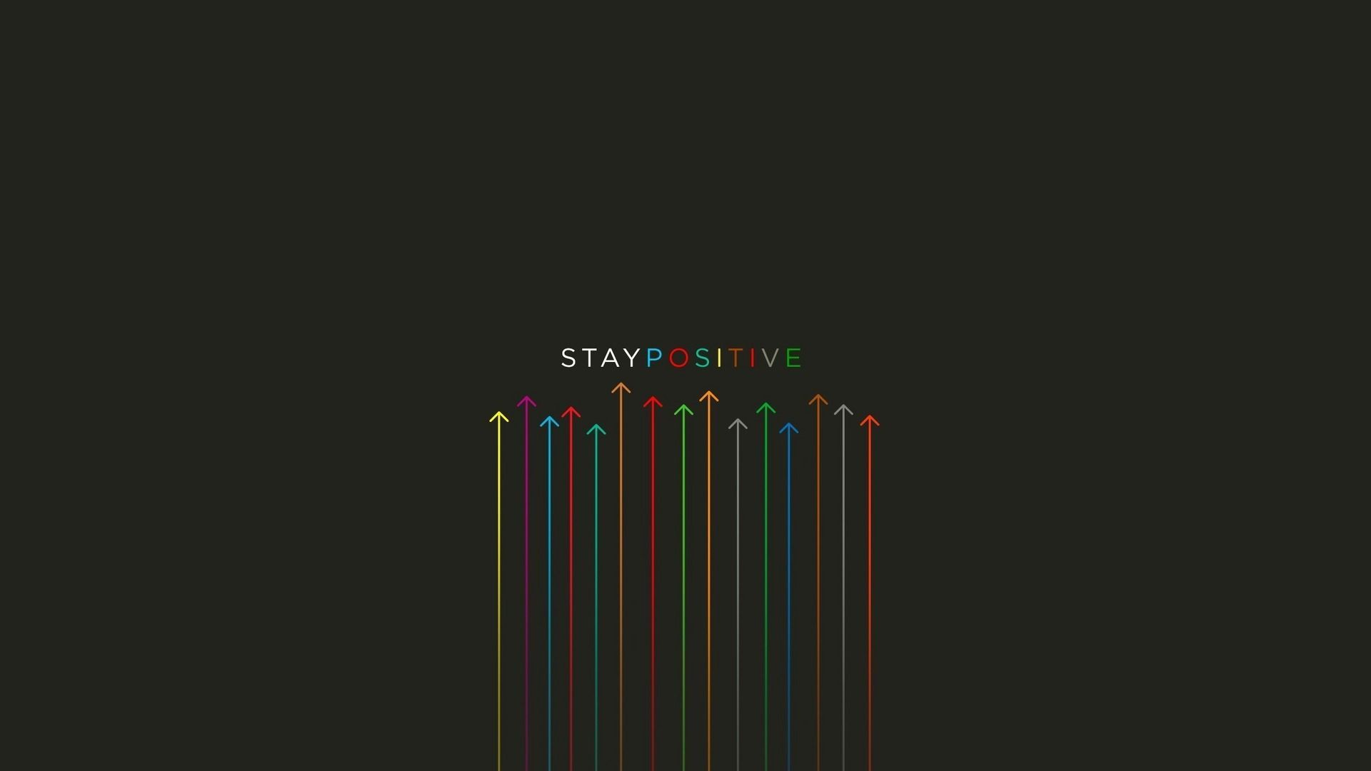 Frecce colorate scritta Stay Positive, 1920x1080 Full HD, Monitor Gaming