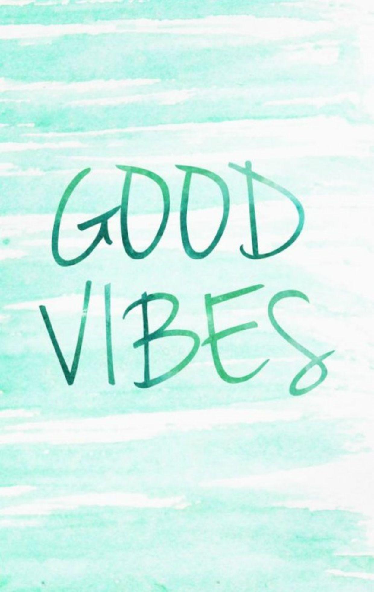 Scritta Good Vibes acquerello verde, 1240x1960 Full HD Verticale, iPhone