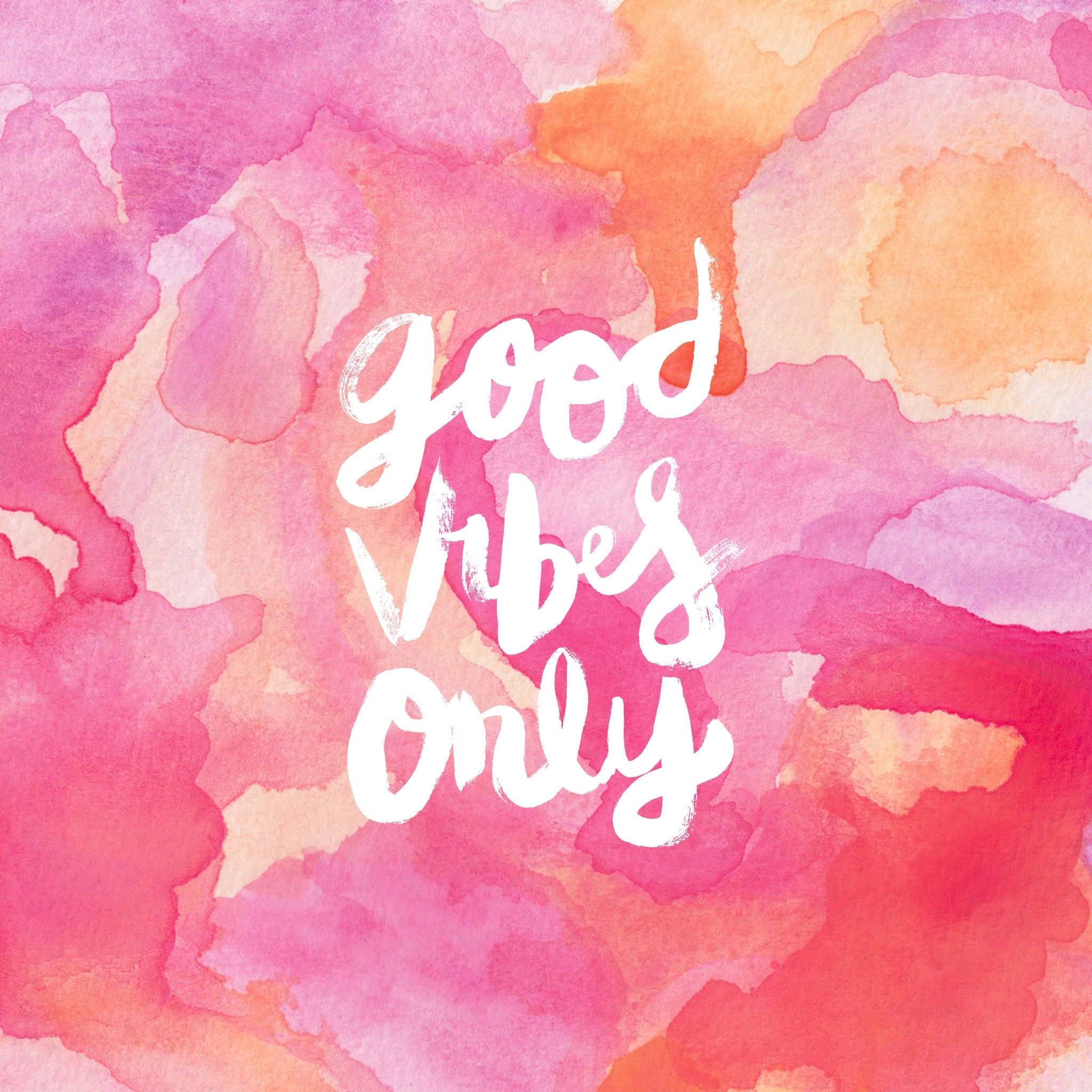 Good Vibes Only acquerello rosa, 2048x2048 2K, Monitor Gaming