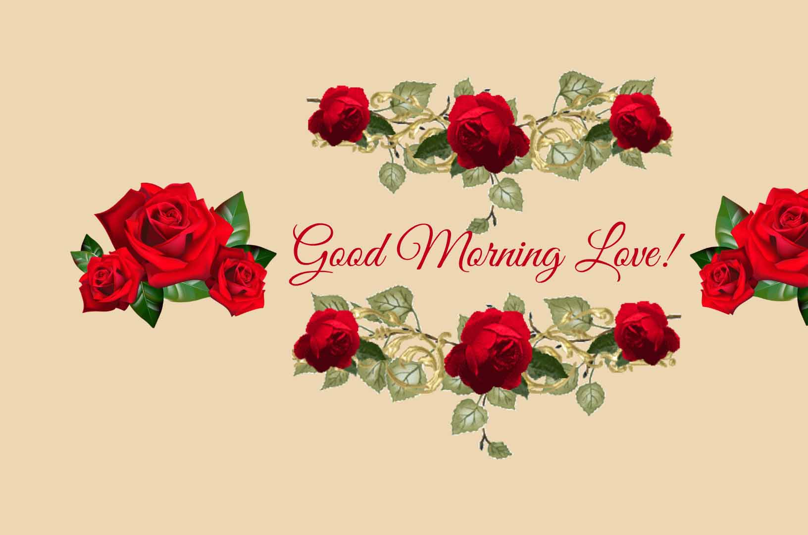 Rose rosse Good Morning Love, 1632x1080 HD Ready, Desktop