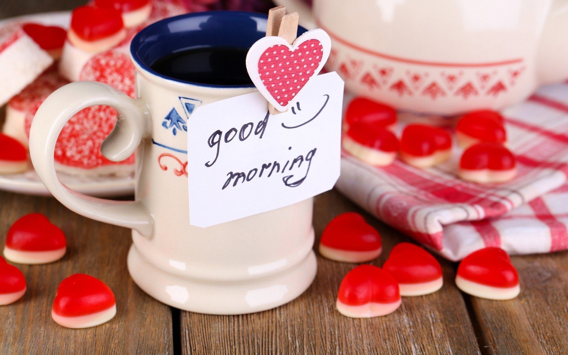Tazza caffè con biscotti cuore, 1920x1200 WUXGA, Desktop
