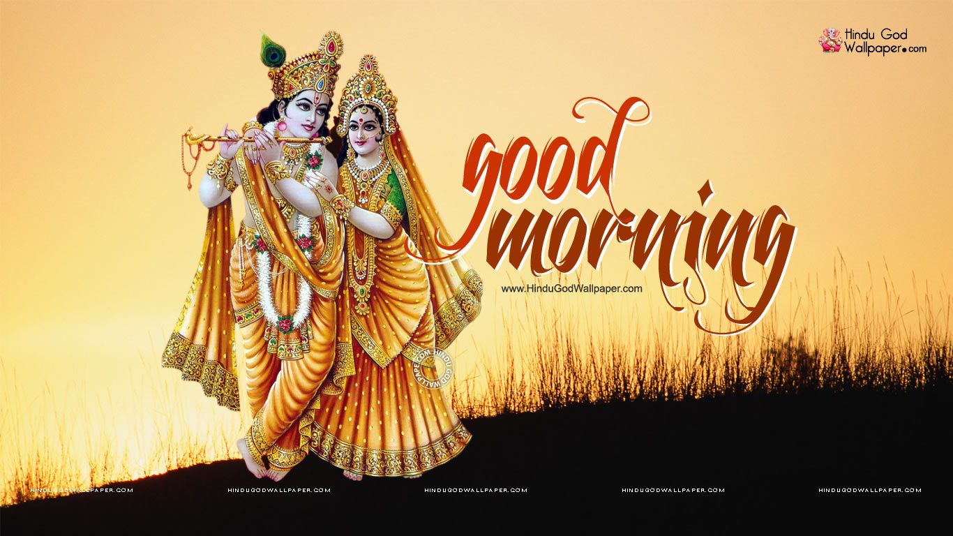 Krishna e Radha silhouette tramonto, 1366x768 HD, Desktop