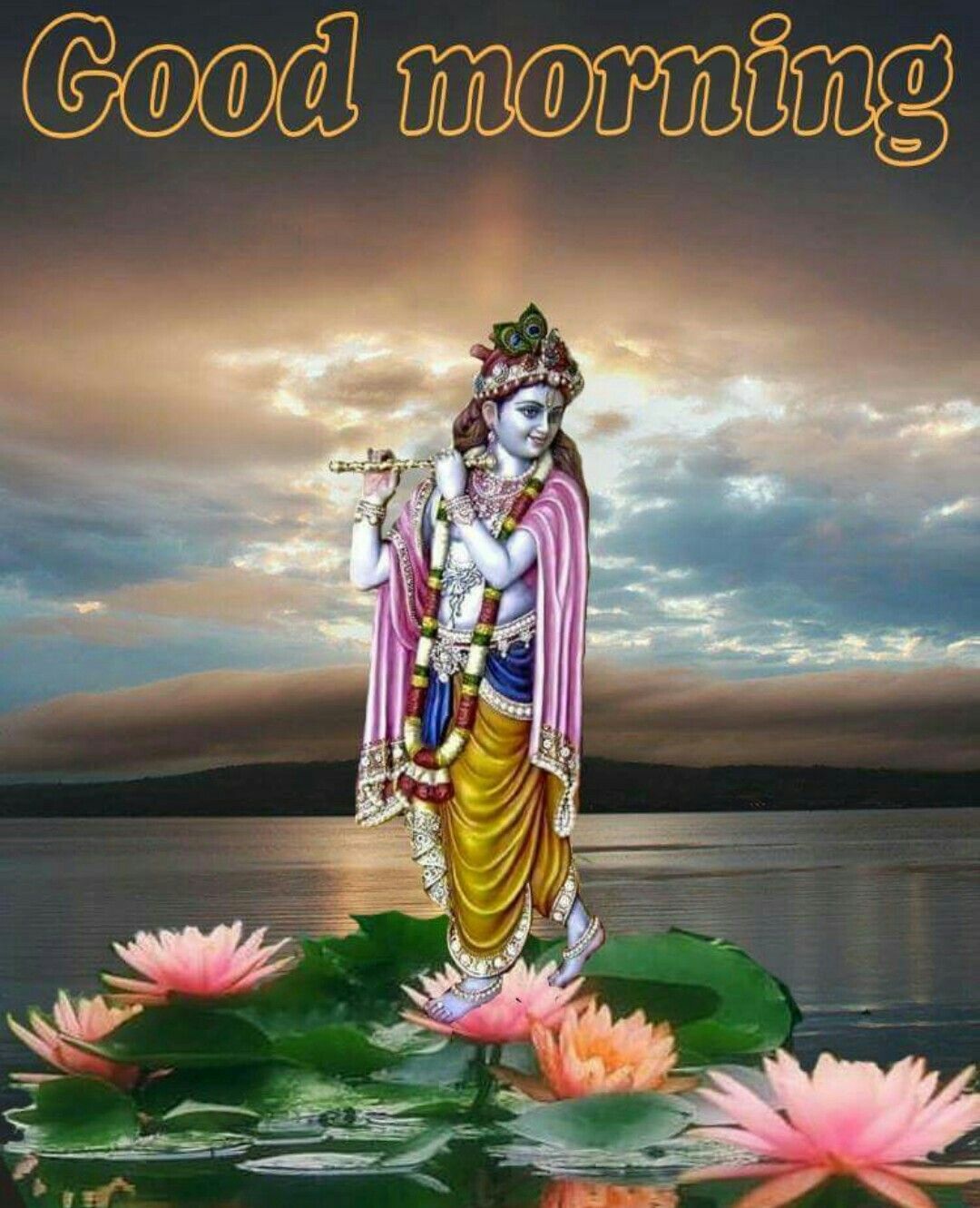 Krishna con fiori di loto, 1080x1331 Full HD Verticale, Realme