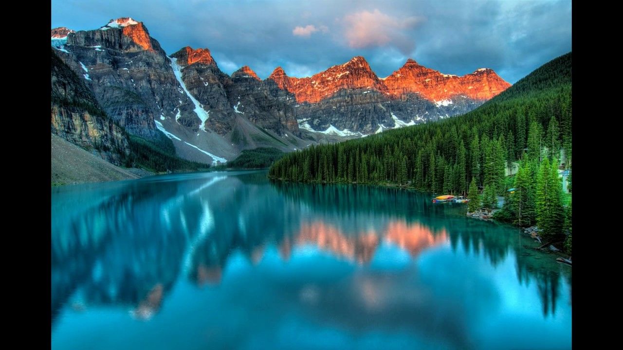 Lago Moraine montagne alba, 1280x720 HD, Desktop