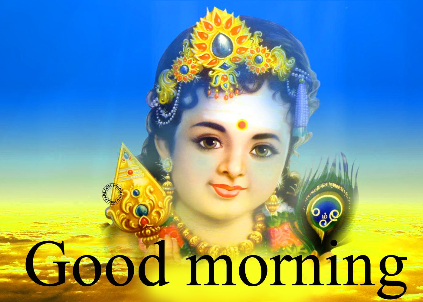 Krishna con corona buongiorno, 1398x999 HD, Desktop