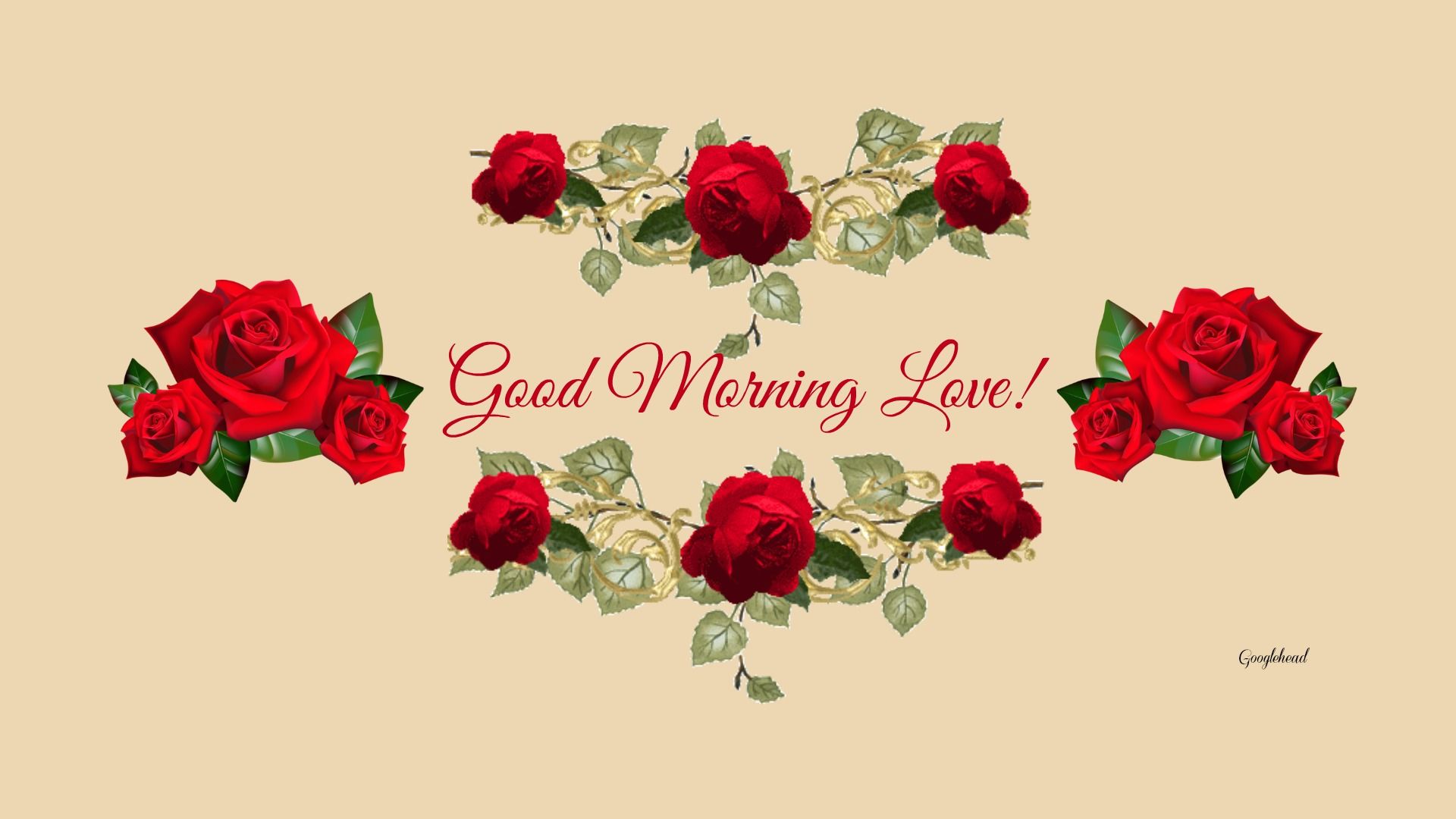 Rose rosse buongiorno sfondo beige, 1920x1080 Full HD, Laptop