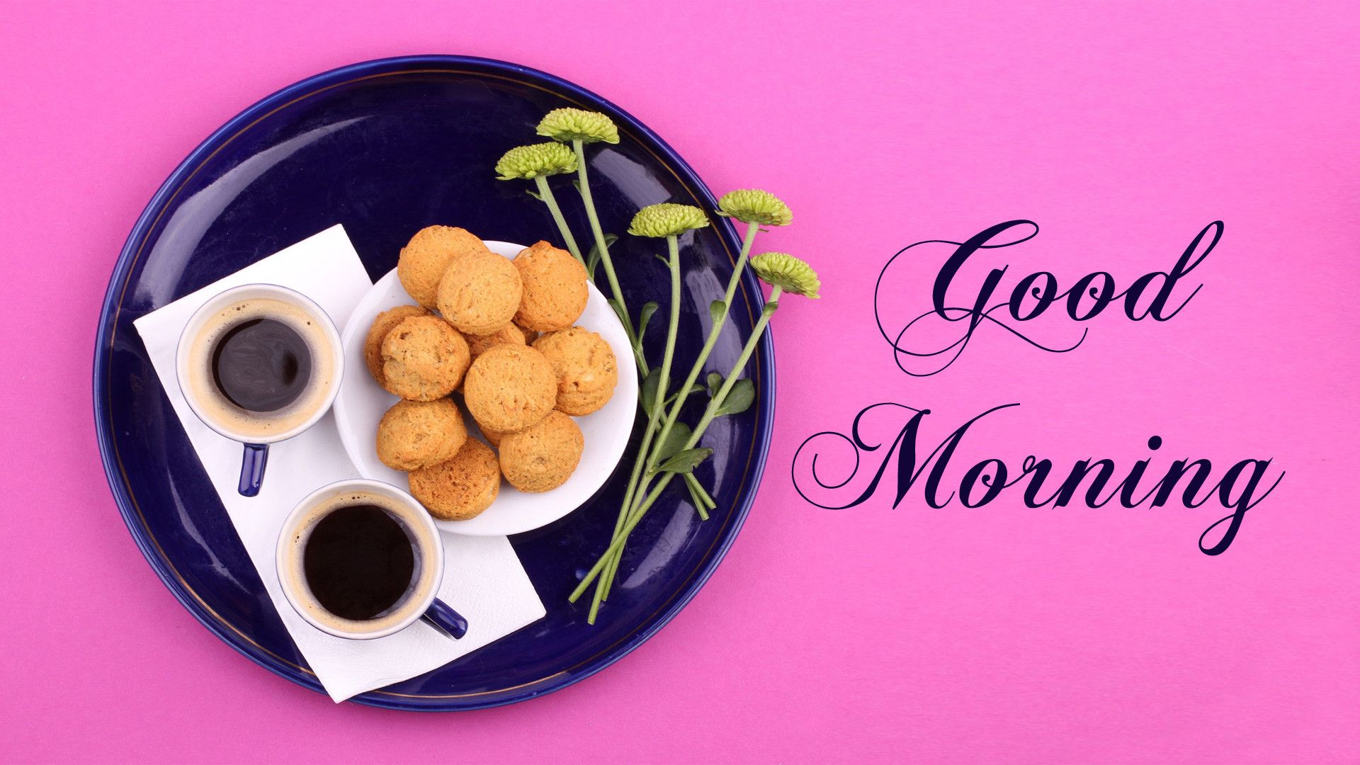 Piatto snack e caffè, sfondo rosa, 1920x1080 Full HD, Laptop