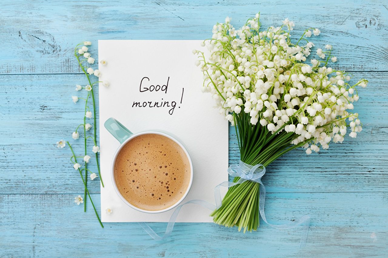 Caffè e mughetti buongiorno, 1280x853 HD, Desktop