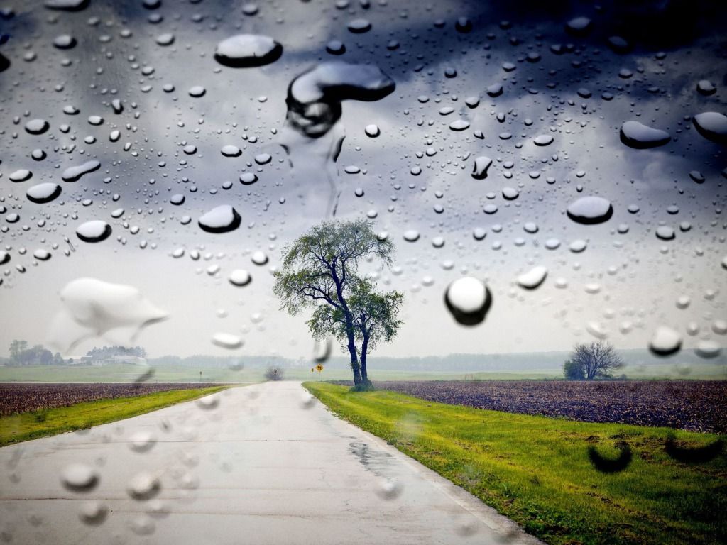 Gocce pioggia su vetro, strada, 1024x768 HD, Desktop