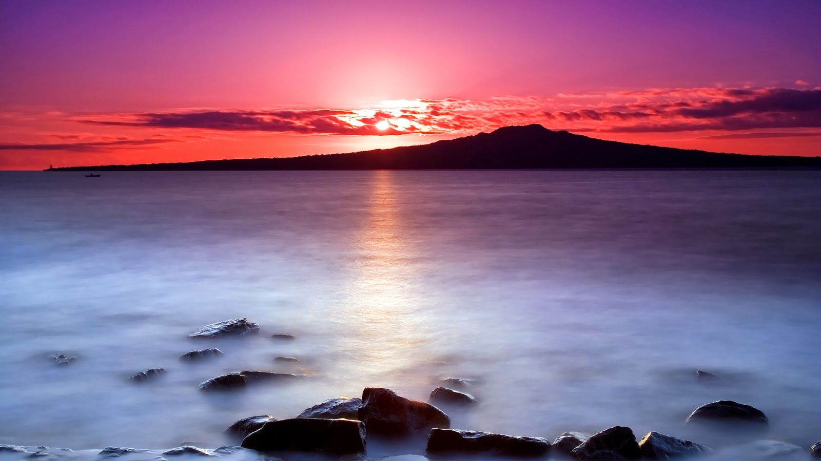 Alba sul mare viola, 1600x900 900p, Desktop