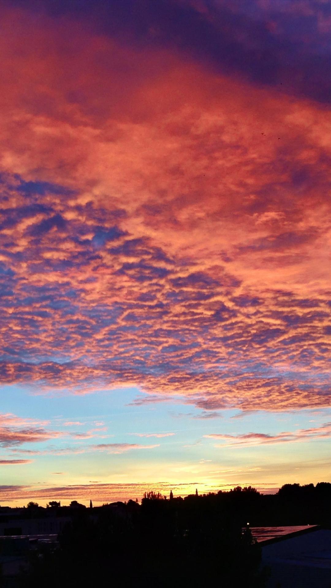 Alba con nuvole rosa, 1080x1920 Full HD Verticale, Samsung Galaxy