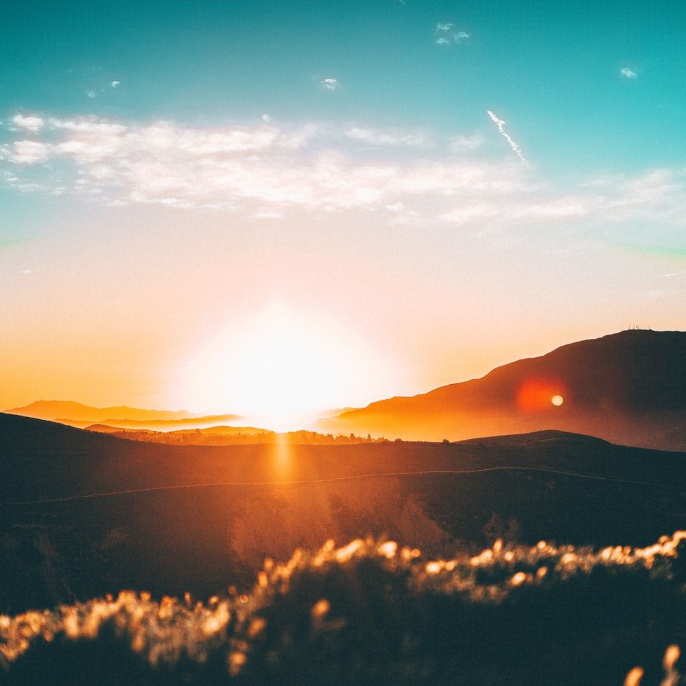 Alba sole montagne silhouette, 1000x1000 HD, PC