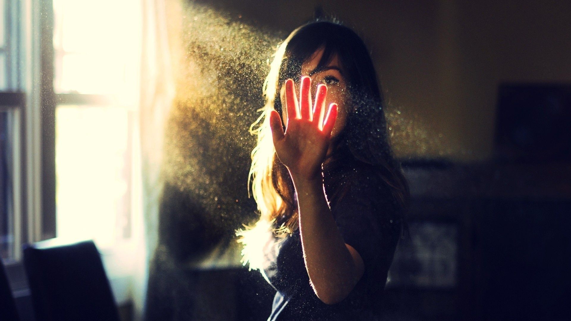 Donna con mano dipinta rossa, 1920x1080 Full HD 1080p, PC Desktop
