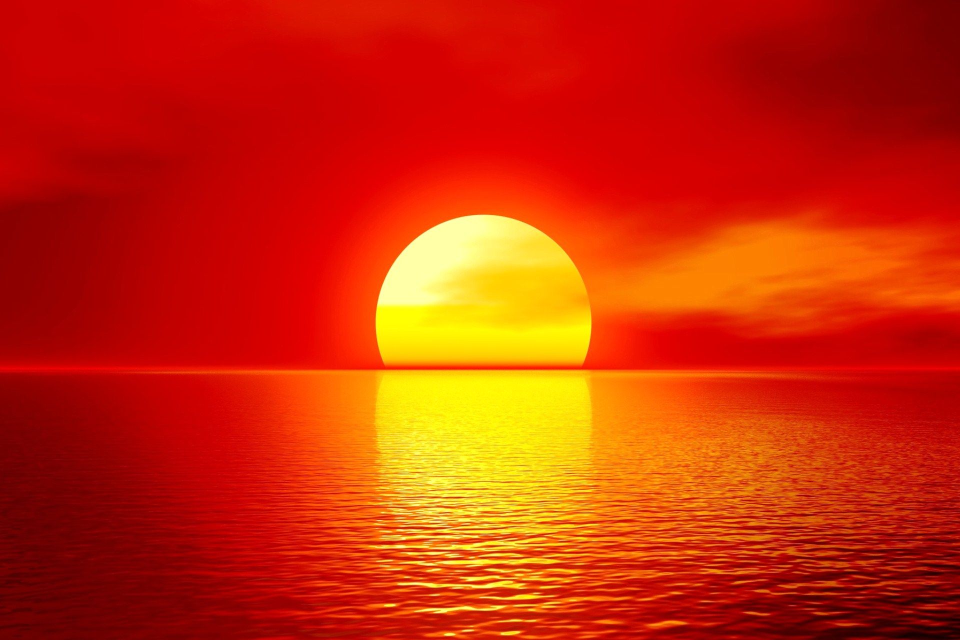 Sole rosso sull'oceano, 1920x1280 WUXGA, iMac