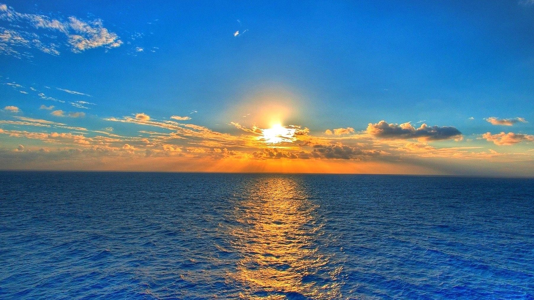 Sole che tramonta sul mare, 1805x1015 900p, Desktop