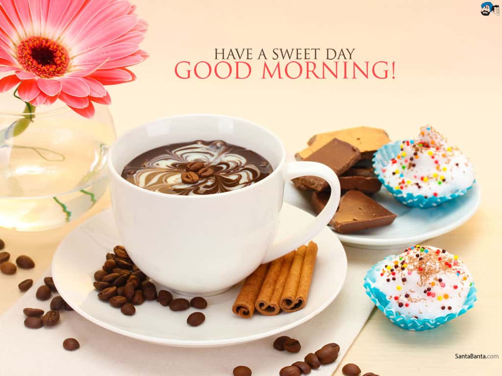 Caffè, cupcake e fiore rosa, 1024x768 HD, Laptop
