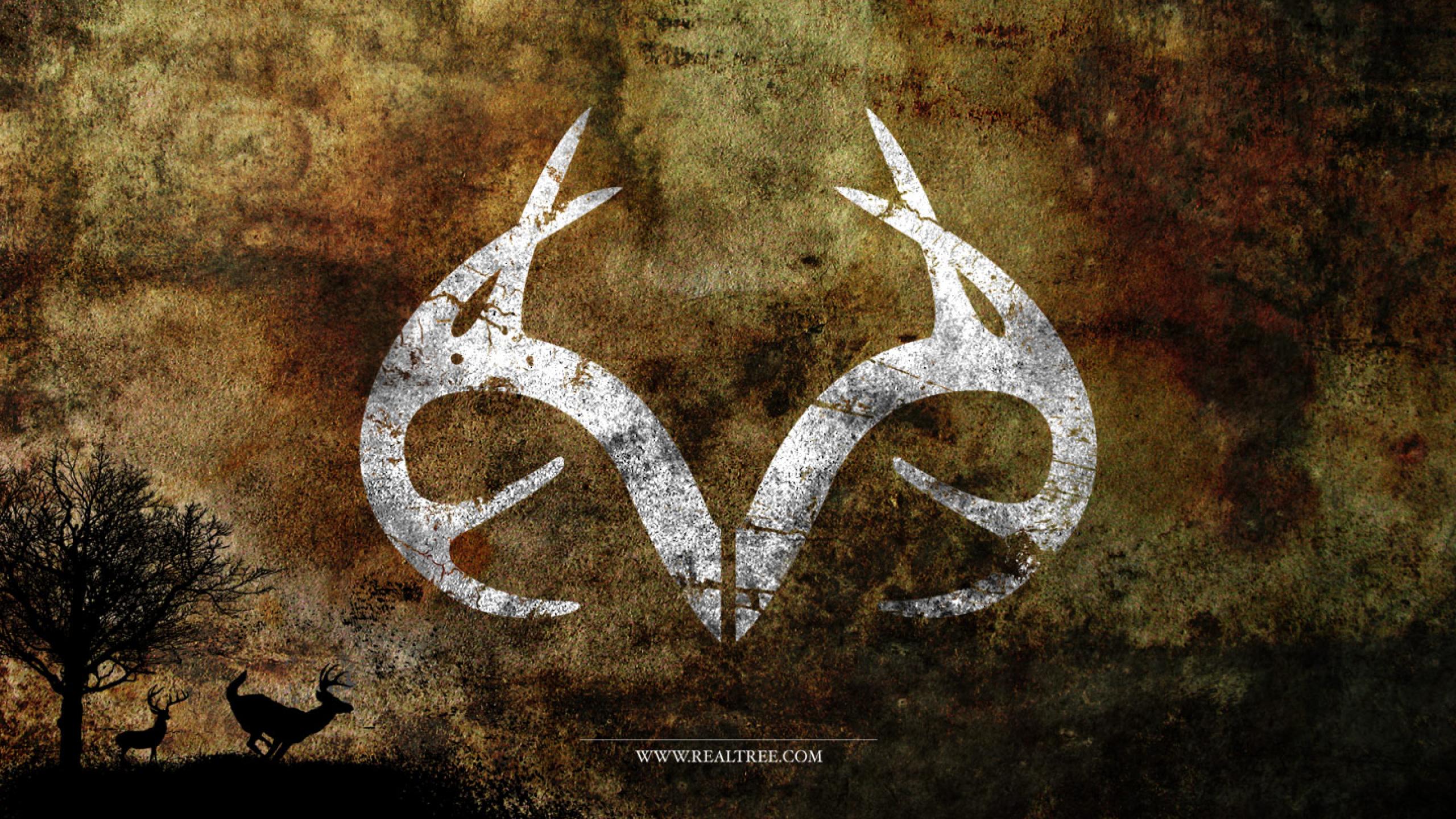 Logo corna cervo Realtree, camo, 2560x1440 2K QHD, Dell XPS