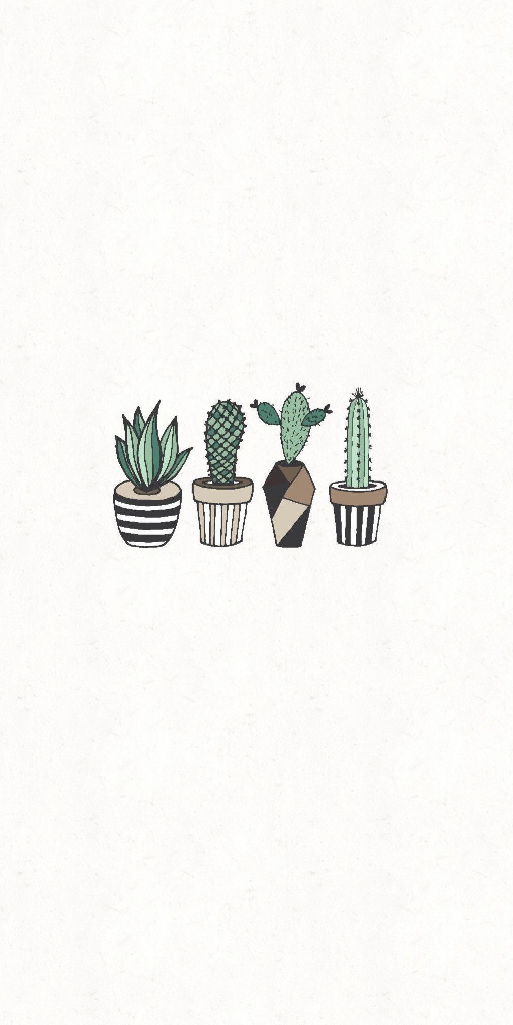 Cactus in vasi illustrati, 1010x2016 Full HD Verticale, Smartphone