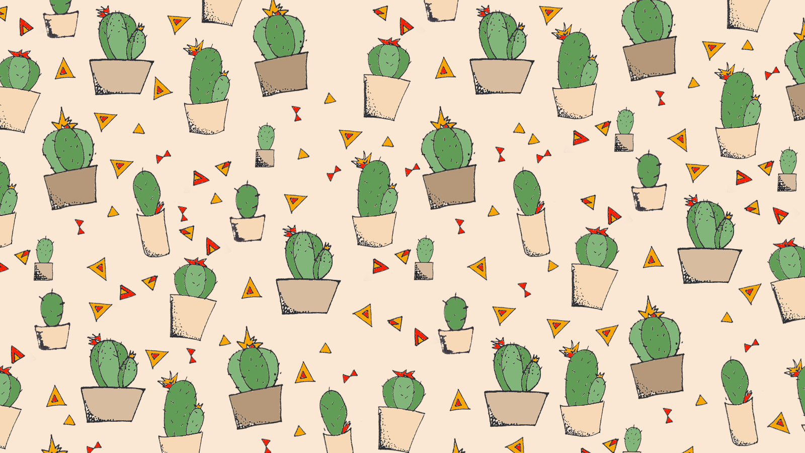 Pattern cactus in vaso, 1600x900 HD Ready, PC