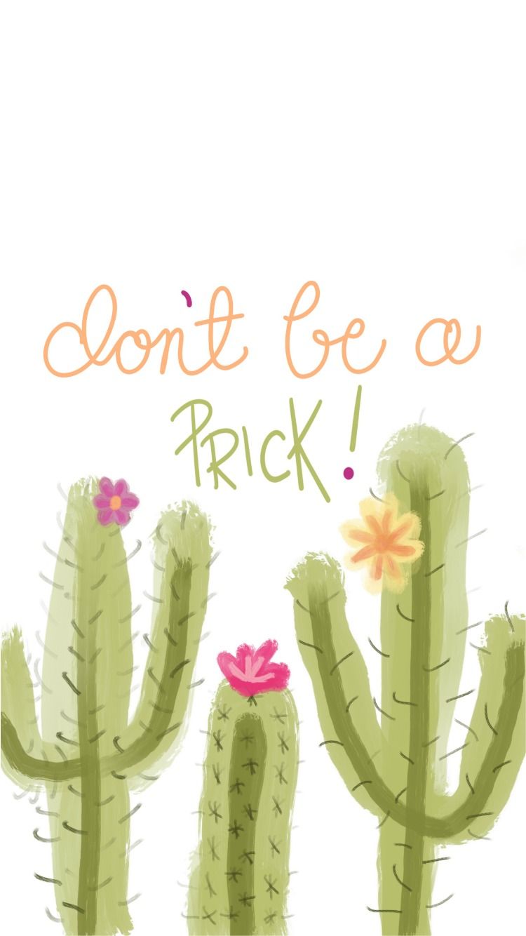 Cactus illustrati con fiori, 750x1334 Verticale, Mobile