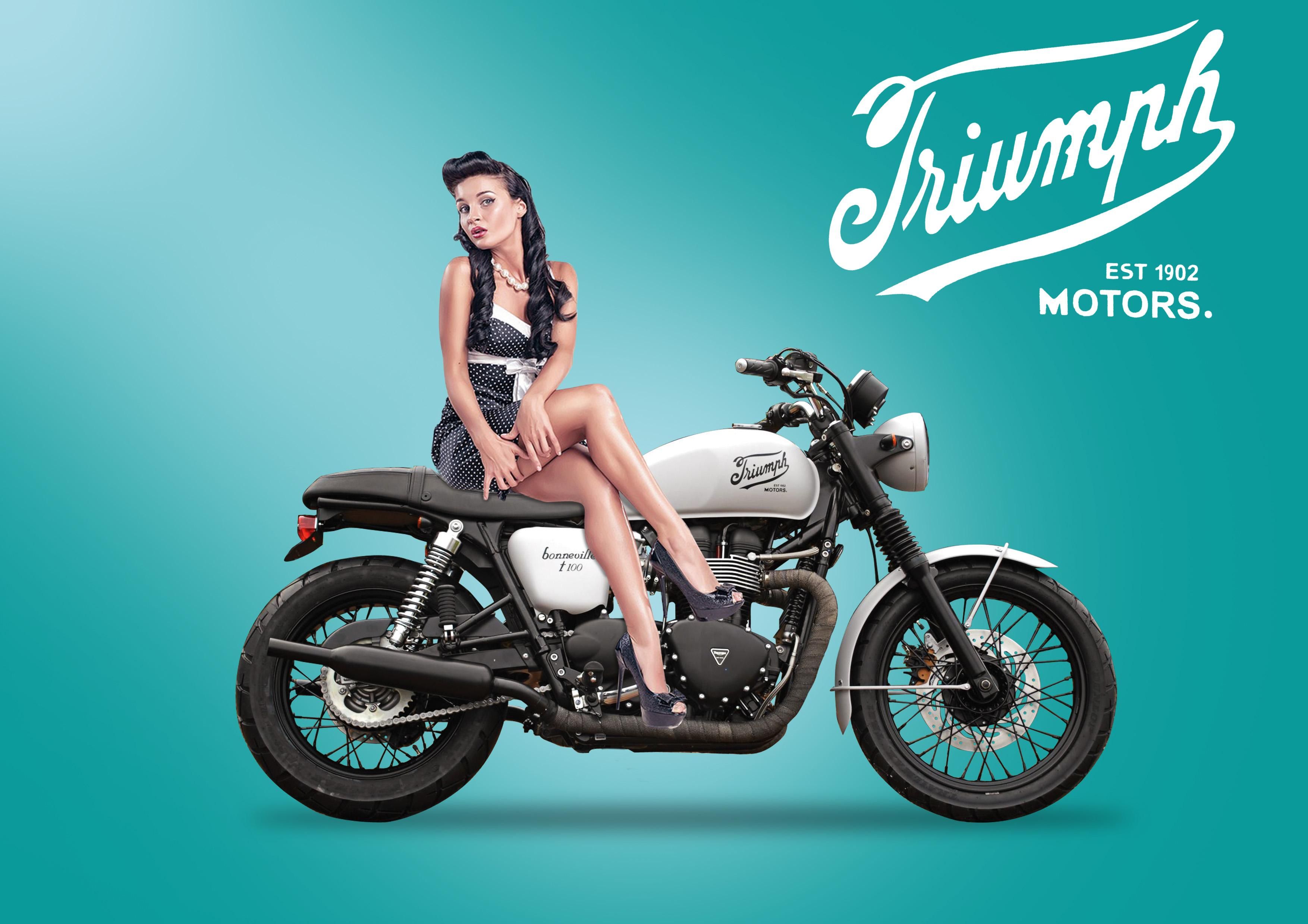 Pin up su moto Triumph, 3508x2480 WQXGA, Laptop