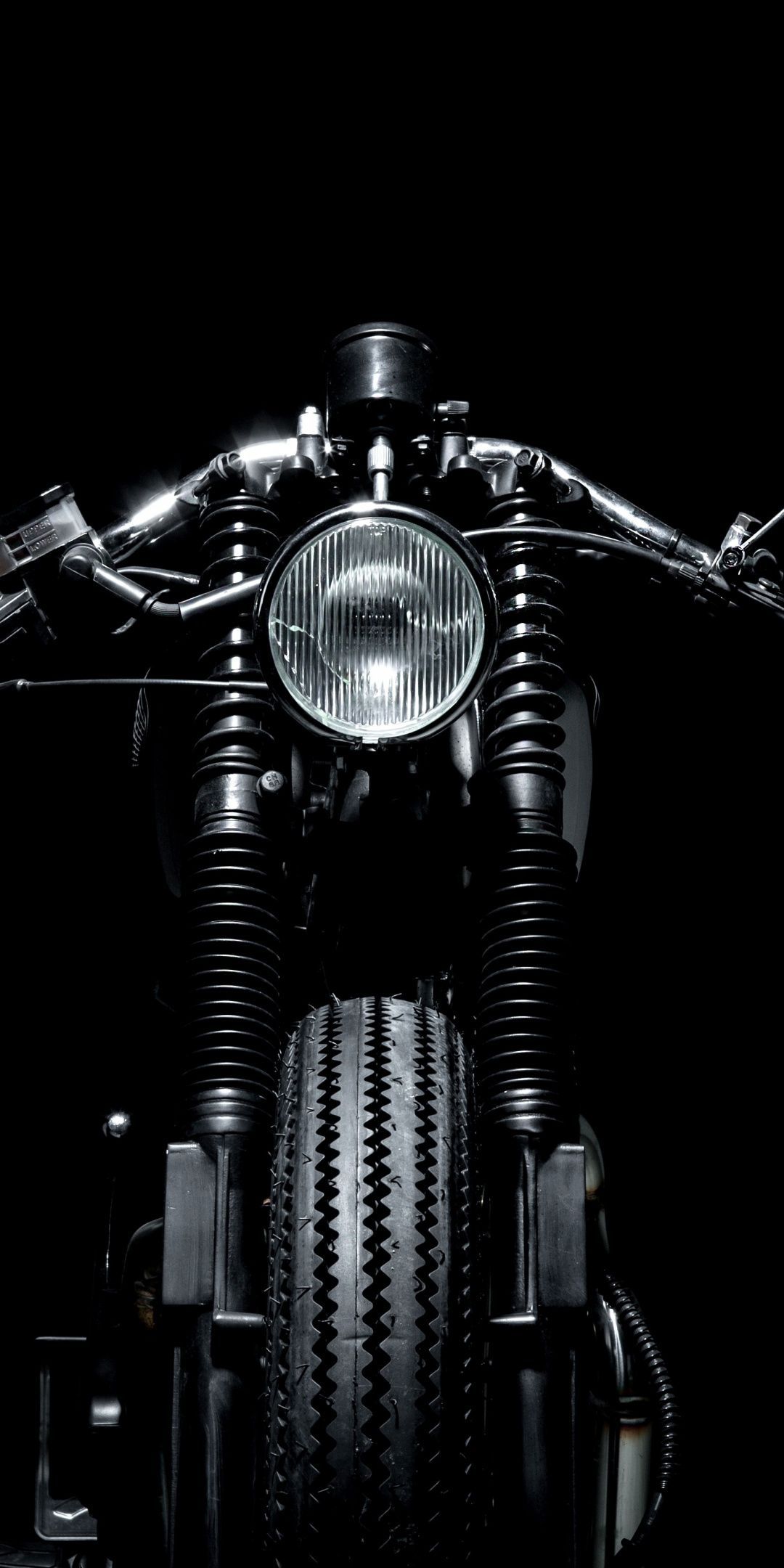 Café racer moto vista frontale, 1080x2160 Verticale, Telefono