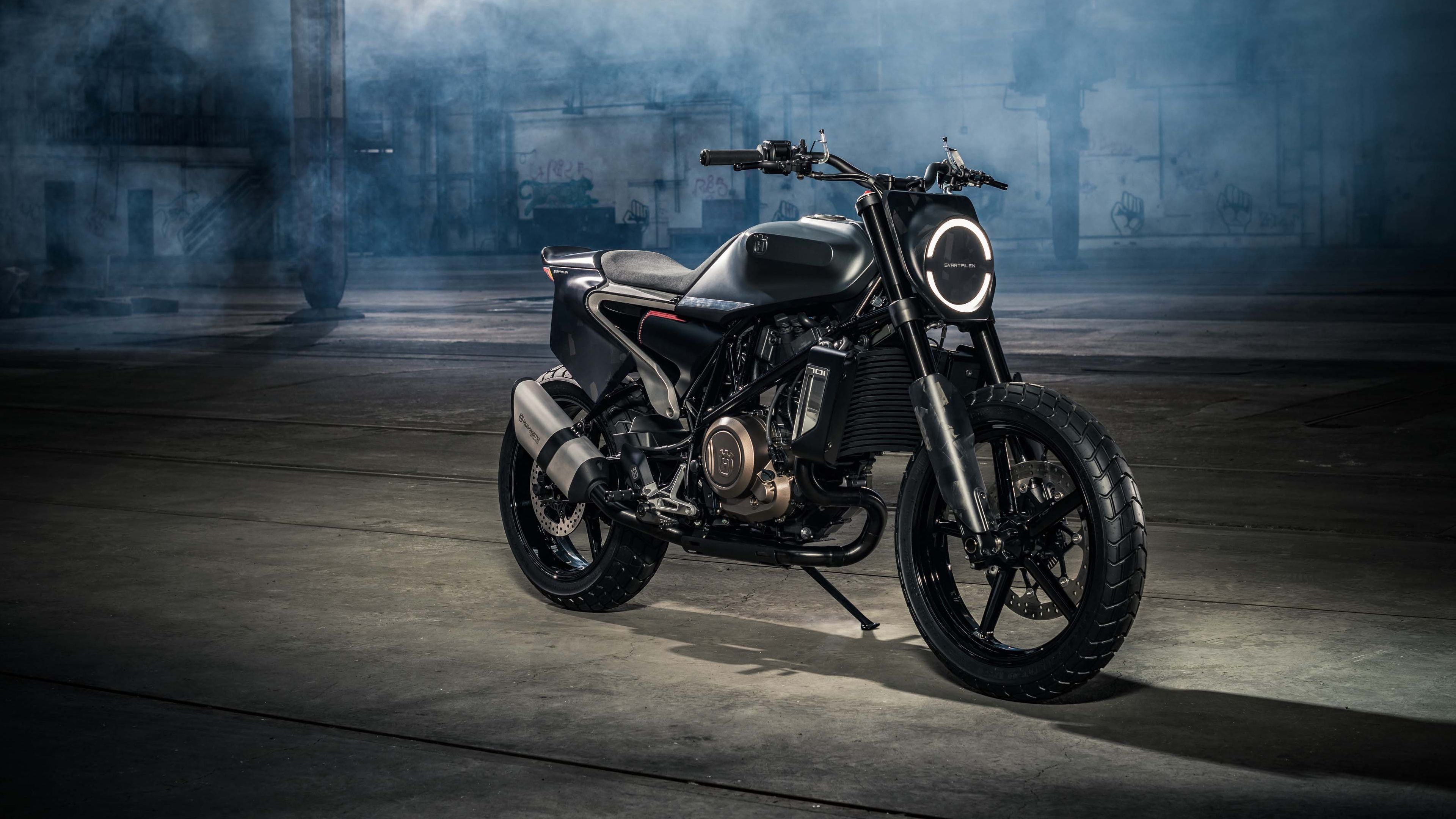 Moto Husqvarna Vitpilen nera, 3840x2160 UHD, PC 4K