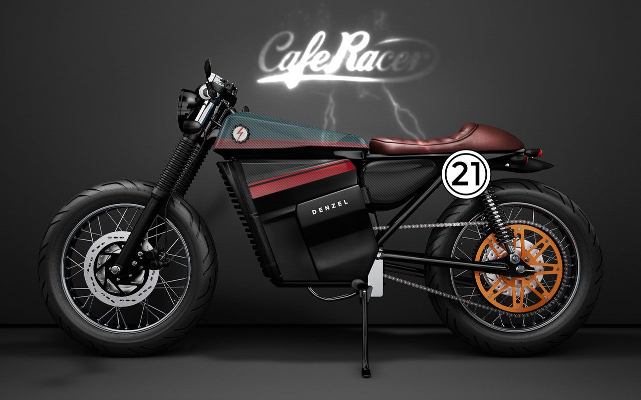 Moto elettrica Café Racer nera, 1280x800 720p, PC