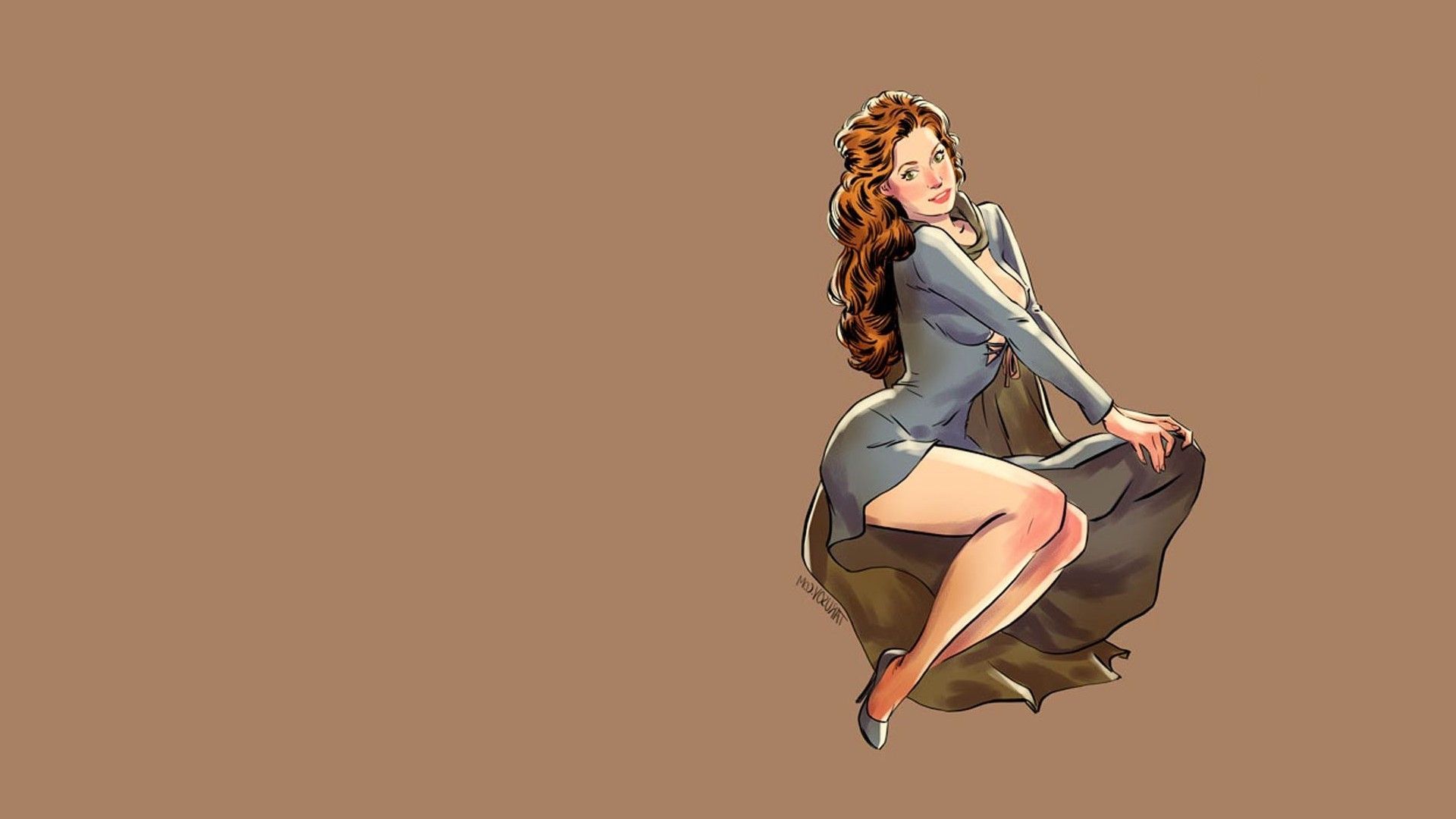 Pin up militare stile illustrato, 1920x1080 Full HD 1080p, Desktop
