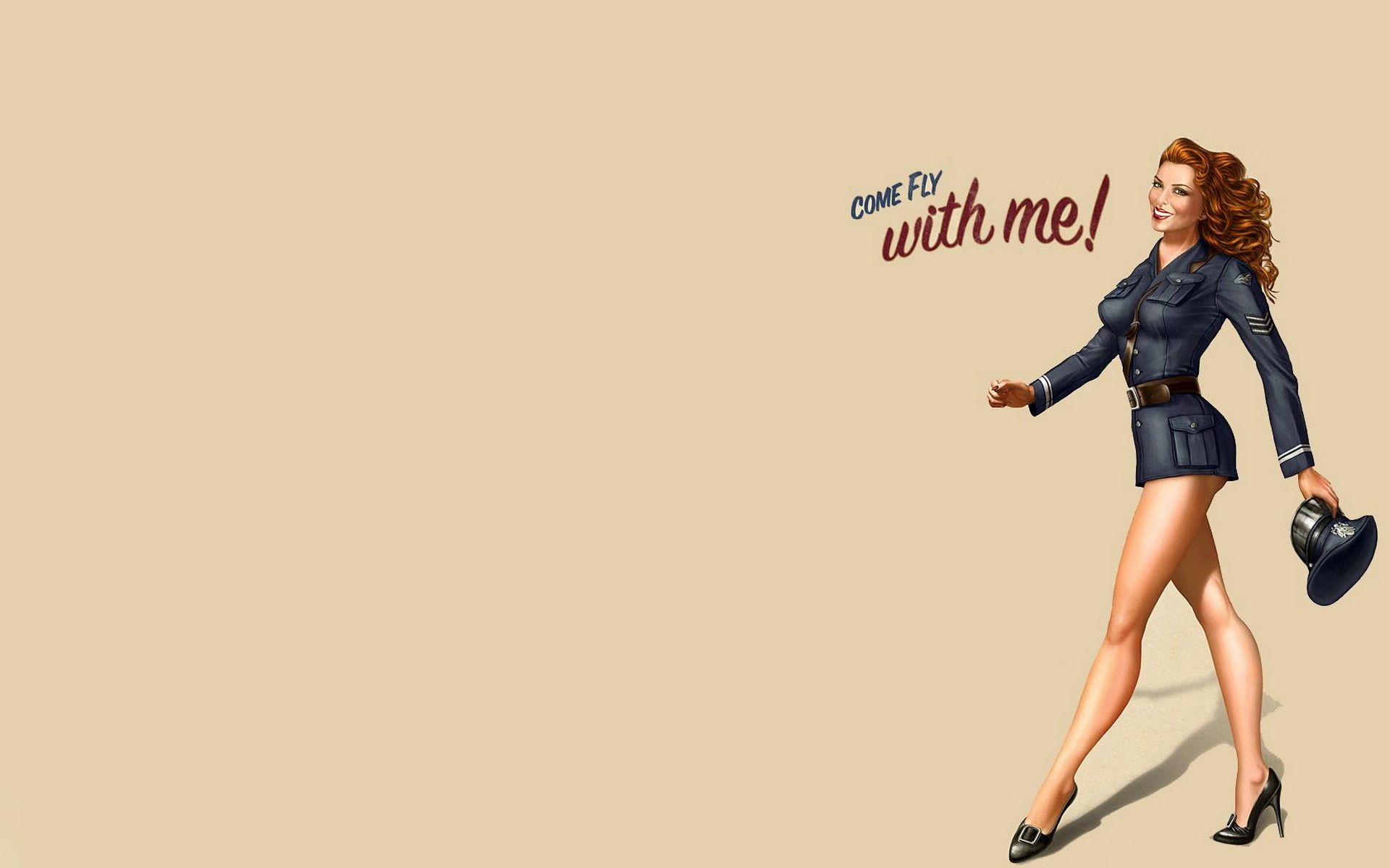 Pin up hostess aviatrice retro, 1920x1200 Full HD+ WUXGA, Desktop