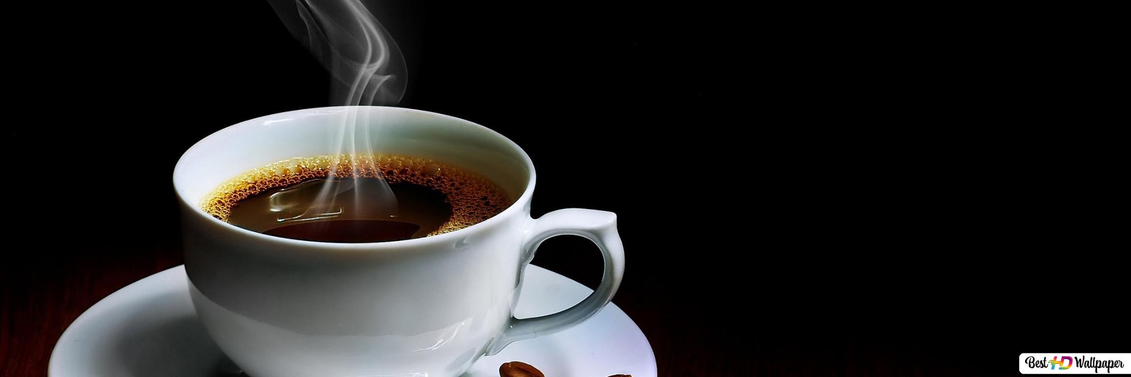 Tazza di caffè fumante bianca, 2304x768 Ultrawide, Dual Monitor