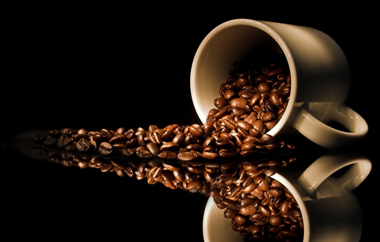 Tazza con chicchi di caffè, 1332x850 HD, Desktop