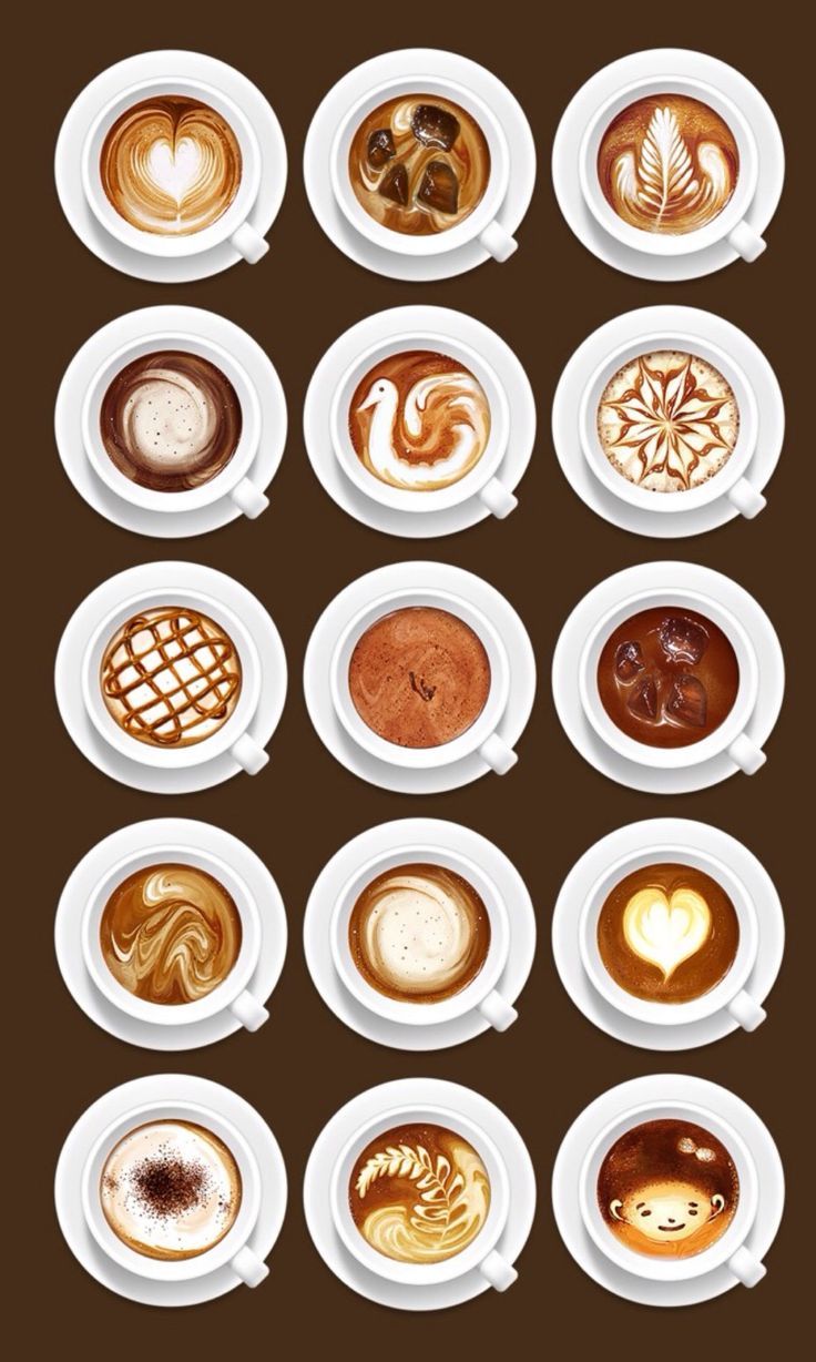 Tazze caffè latte art marrone, 736x1228 Verticale, Mobile