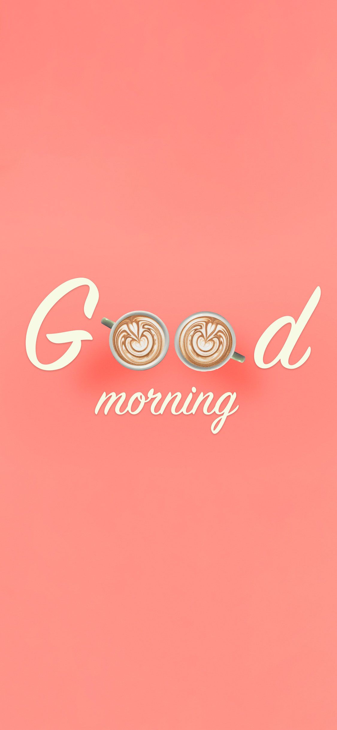 Good morning tazze caffè rosa, 1125x2436 Verticale, Telefono