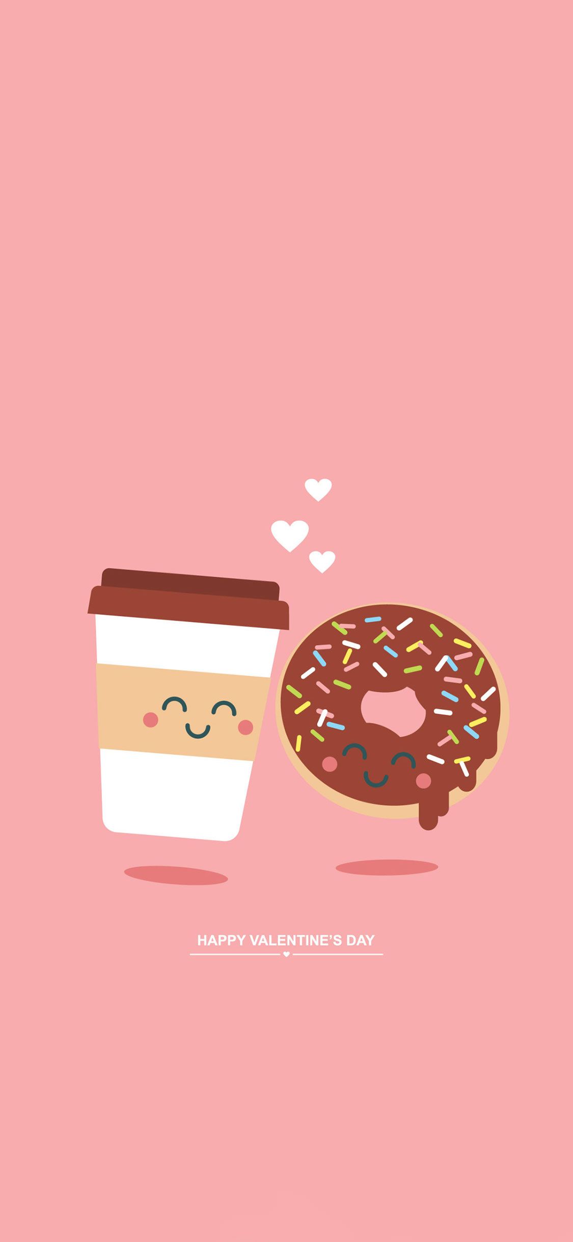 Tazza caffè e ciambella kawaii, 1125x2436 Verticale, Mobile