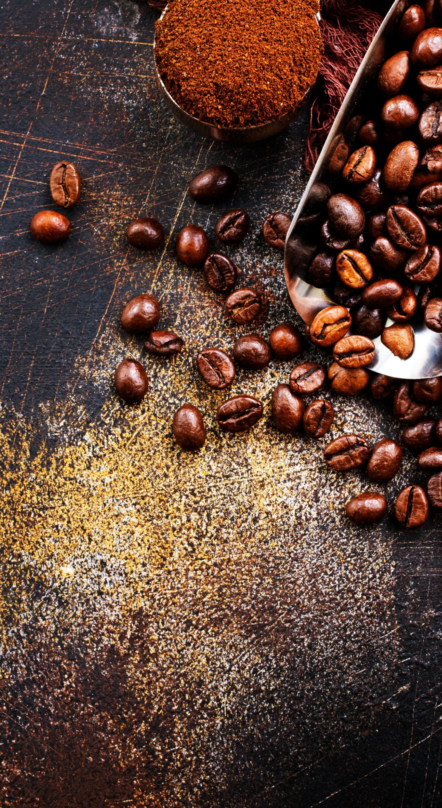Chicchi di caffè e polvere, 1440x2630 Verticale, Galaxy Ultra