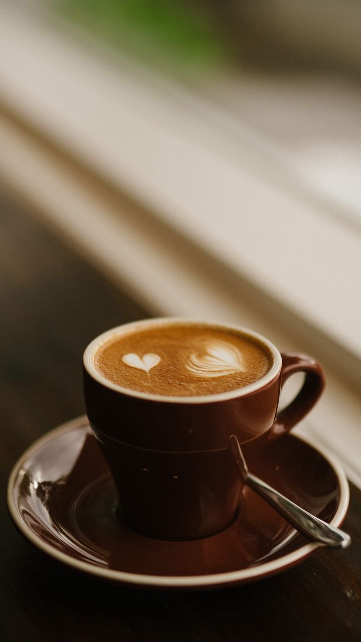 Tazza caffè con cuore latte art, 720x1280 Verticale, Galaxy Ultra