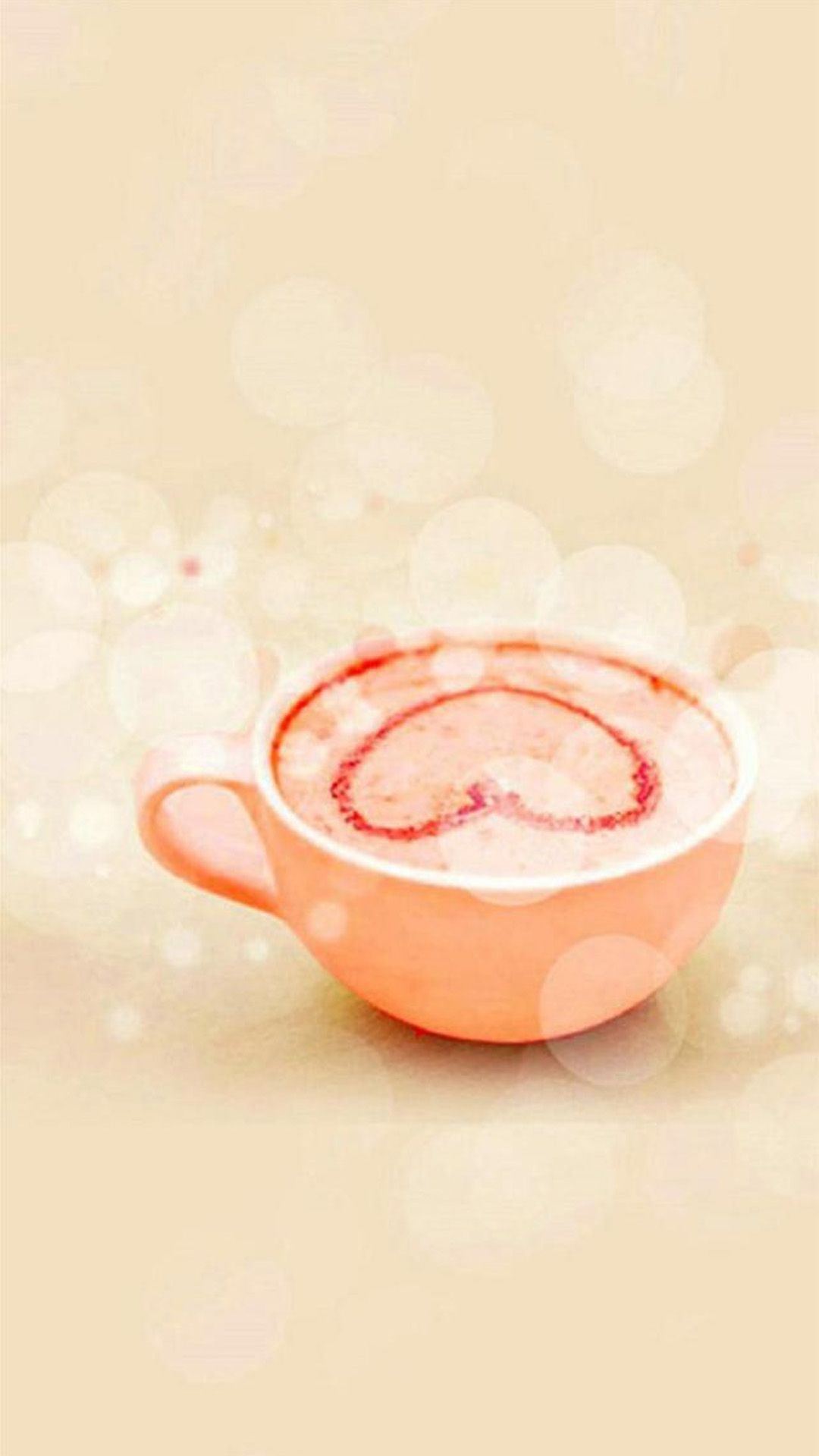 Tazza caffè con cuore latte art, 1080x1920 Verticale, Samsung Galaxy