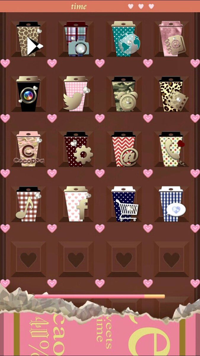 Illustrazione caffè kawaii pastello, 675x1200 Verticale, Android